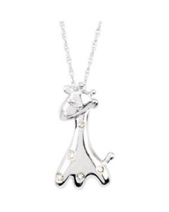 Gert The Giraffe Waggles Pendant W/Chain Sterling Silver  17.25X08.50 Mm Gert The Giraffe Waggles Pendant