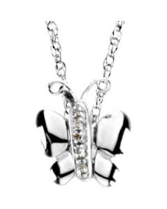 Betty The Butterfly Pendant W/Chain Sterling Silver  11.00X11.00 Mm