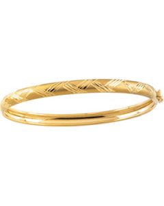 Youth Bangle Bracelet 14K Yellow Gold 04.00 Mm