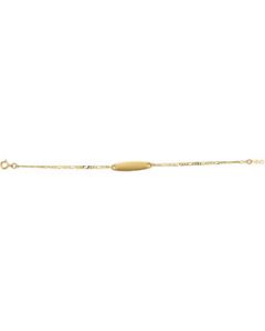 Youth I.D. Figaro Bracelet 14K Yellow Gold 05.50X23.00 Mm