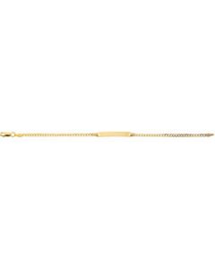Youth 6 Rectangle I.D. Cuban Brac 14K Yellow Gold Bracelet