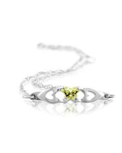 Bfly Cz Birthstone Bracelet 14K White Gold August Bfly Imitation Birthstone Bracelet