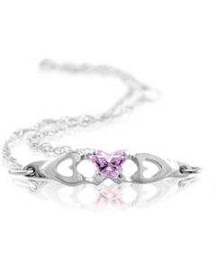 Bfly Cz Birthstone Bracelet 14K White Gold June Bfly Imitation Birthstone Bracelet