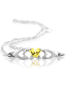 Bfly Cz Birthstone Bracelet 14K White Gold November Bfly Imitation Birthstone Bracelet