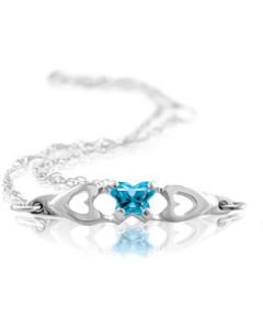 Bfly Cz Birthstone Bracelet 14K White Gold December Bfly Imitation Birthstone Bracelet