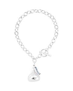 Sterling Silver HERSHEY'S KISSES 3D 7.5"" Charm Bracelet