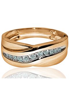 0.25ct Diamond Man's Wedding Band Round Diamonds 10k Yellow Gold 8.5mm Wide Comfort Fit