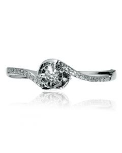 Diamond Engagement Ring 0.2ct 10k White Gold 4.5mm Wide