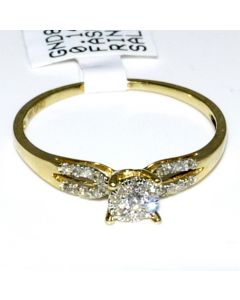 Promise Ring 0.16ct Diamonds 10K Gold Split Shoulder Yellow Gold Engagement Ring