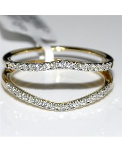 Jacket with Real Diamond 14K Yellow Gold 0.26ct Ring Solitaire Enhancer Guard New