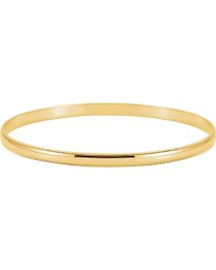 14kt Yellow 4mm Milgrain Edge Bangle Bracelet 