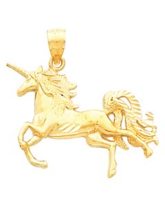 Unicorn Pendant 14K Yellow Gold 20.79X28.75 Mm
