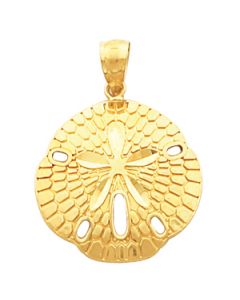 Sand Dollar Pendant 14K Yellow Gold 22.50X20.50 Mm