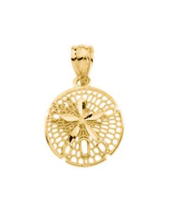 Sand Dollar Pendant 14K Yellow Gold 14.25X12.00 Mm