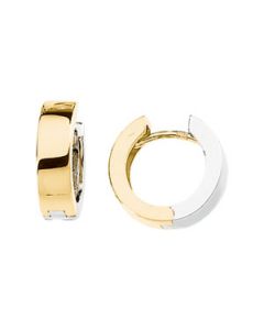 Two Tone Hinged Earring 14K Yellow/White Gold 14.75 Mm