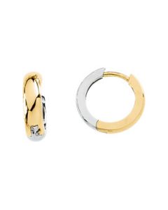 Two Tone Hinged Earring 14K Yellow/White Gold 14.25 Mm