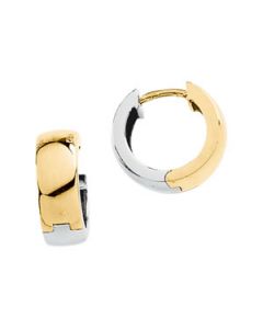 Two Tone Hinged Earring 14K Yellow/White Gold 13.75 Mm