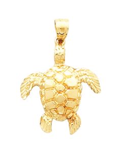 Turtle Pendant 14K Yellow Gold 25.25X21.00 Mm