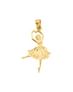 Ballerina Pendant 14K Yellow Gold 24.00X16.25 Mm