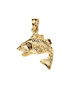 Bass Pendant 14K Yellow Gold 14.25X17.50 Mm
