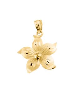 Flower Pendant 14K Yellow Gold 17.00X16.00 Mm