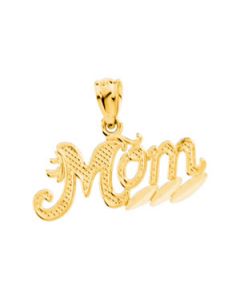 Mom Pendant 14K Yellow Gold 09.25X20.50 Mm
