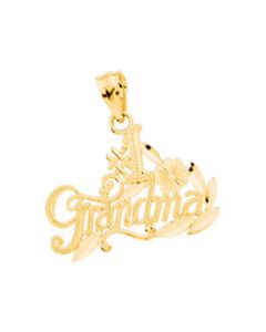#1 Grandma Pendant 14K Yellow Gold 15.25X19.25 Mm