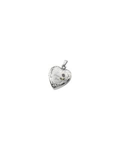 Tri-Color Heart Locket with 