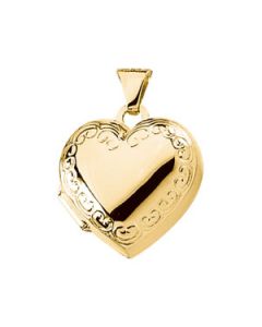 Heart Shaped Locket 14K Yellow Gold 14.75X15.00 Mm