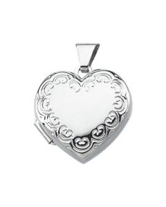Heart Shaped Locket Sterling Silver  17.75X18.00 Mm