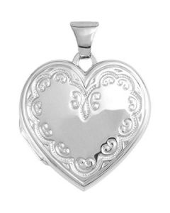 Heart Shaped Locket Sterling Silver  21.00 Mm