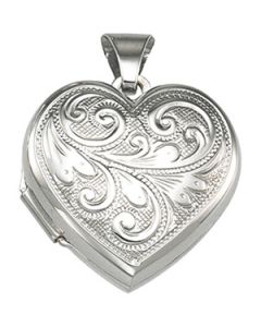 Heart Shaped Locket Sterling Silver  17.50X08.00 Mm