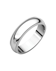 Platinum 5mm Milgrain Band