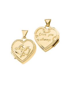 Intertwine Heart Locket 14K Yellow Gold 16X15