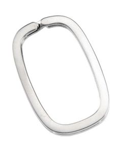 Rectangle Key Ring Sterling Silver  N/A