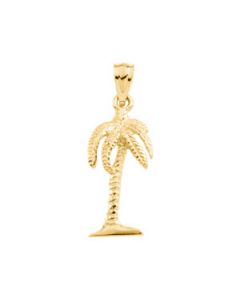 Palm Tree Pendant 14K Yellow Gold 19.75X8.75