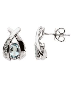Aquamarine & Diamond Earrings