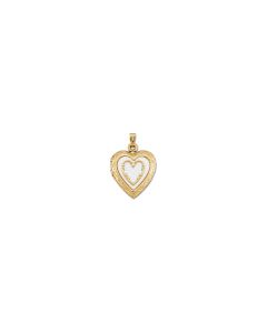 14kt Yellow Mother of Pearl Heart Locket