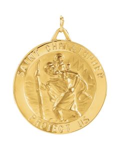 14kt Yellow 33mm St. Christopher Medal