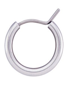 Rhodium Plated Titanium Hoop Earring Titanium  15.25Mm Pair;Rhodium Plated