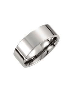 Titanium 8mm Flat Polished Band Size 10