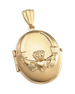 Claddagh Locket 14K Yellow Gold 20.50X17.00 Mm