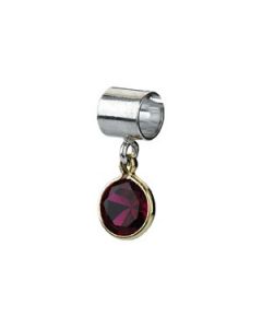 06.00 Mm Kera Bead With Birthstone Dangle Sterling Silver & 14K Yellow Gold Jan