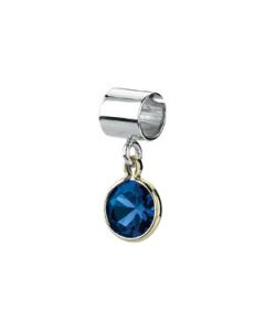 06.00 Mm Kera Bead With Birthstone Dangle Sterling Silver & 14K Yellow Gold Dec