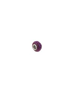Kera® Roundel Bead with Pavé Purple Crystals