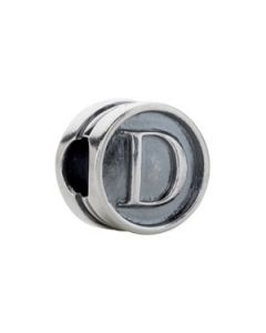 10.60 Mm Kera Alphabet Cylinder Bead Sterling Silver  D