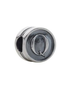 10.60 Mm Kera Alphabet Cylinder Bead Sterling Silver  Q