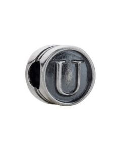 10.60 Mm Kera Alphabet Cylinder Bead Sterling Silver  U