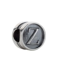 10.60 Mm Kera Alphabet Cylinder Bead Sterling Silver  Z