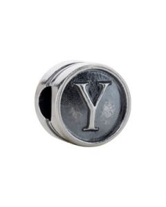10.60 Mm Kera Alphabet Cylinder Bead Sterling Silver  Y